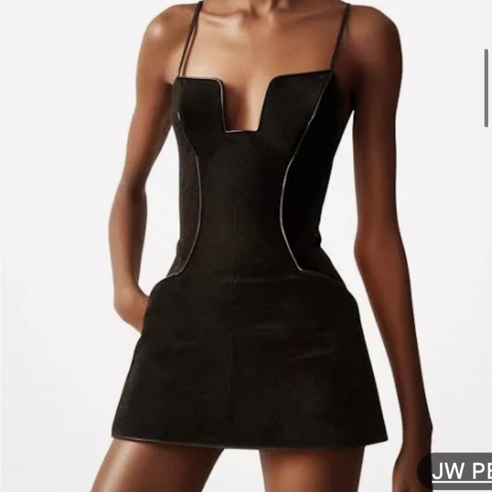 JW PEI EVA Spaghetti Strap Sueded Dress
